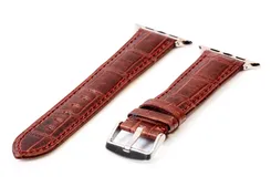 Apple Uhrenarmband croco Leder hellbraun - 44/45/46/49mm