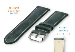 Watchstrap 22mm green leather