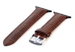 Apple Uhrenarmband croco Leder braun - 44/45/46/49mm