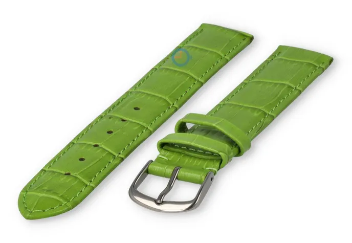 XL leather strap with frizzled print - 16mm - grass green