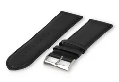 XL watch strap smooth leather - 28mm - black