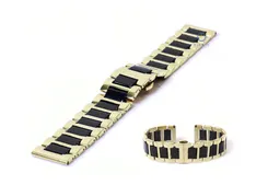 Uhrenarmband 22mm gold/schwarz Stahl