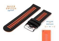 Siliconen horlogeband 22mm - zwart/oranje