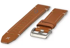 Premium leather strap for Garmin Fenix 8 - 47mm - cognac/silver