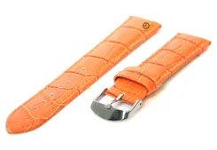 Watchstrap 16mm orange leather croco