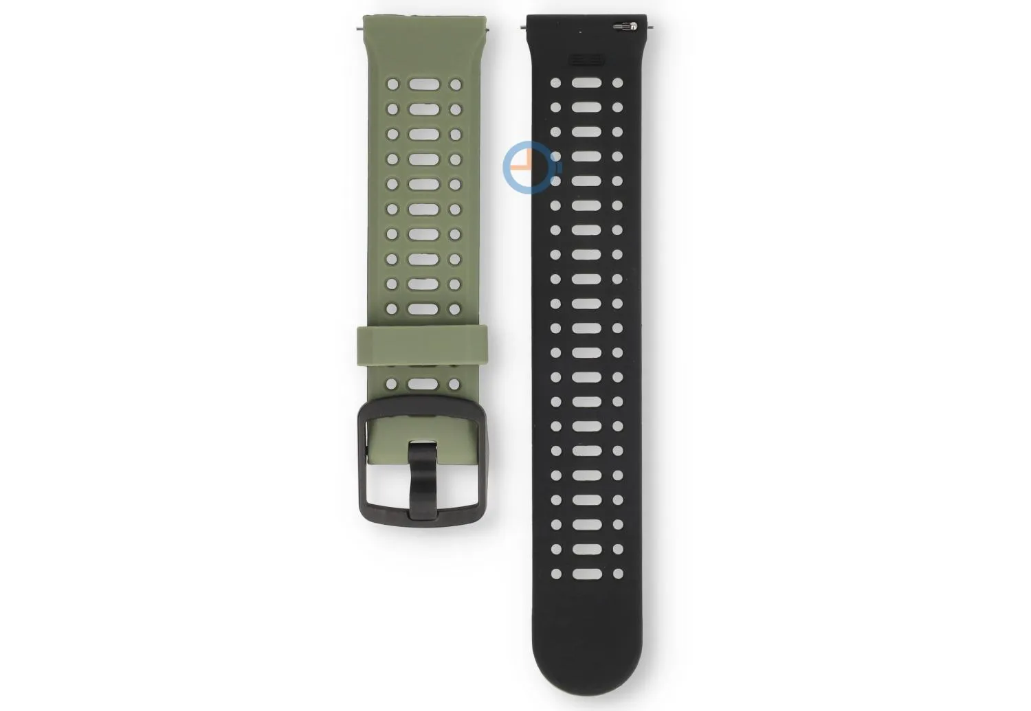 22mm siliconen bandje - ademend design - groen/zwart