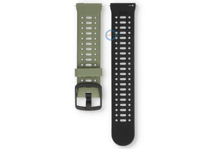 22mm siliconen bandje - ademend design - groen/zwart