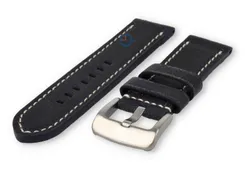 Water-repellent leather watch strap - 26mm - dark blue