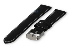 18mm hybrid strap - black with white