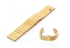 Horlogeband 22mm mat staal goud