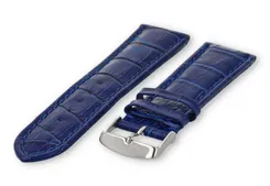 Strong calfskin watch strap - 28mm - royal blue