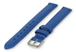 XL horlogeband glad leer - 12mm - koningsblauw