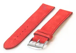 Watchstrap 18mm red suède leather