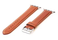 Extra langes Apple Uhrenarmband hellbraun Leder (XXL) - 44/45/46/49mm
