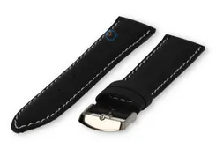 Black calfskin leather strap - 22mm