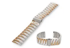 Steel watch strap 22mm silver/ros?gold - matt/polished