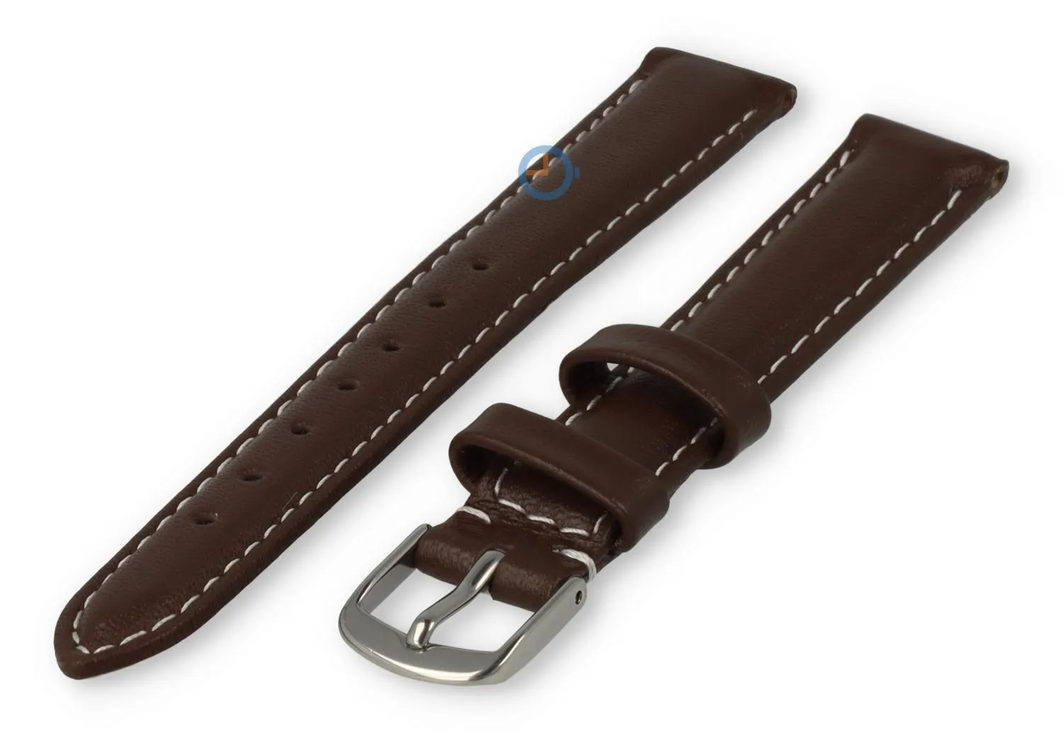Odd-size leather watch strap - 13mm - dark brown