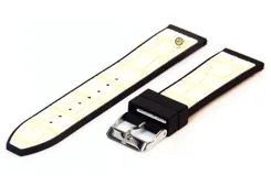 Watchstrap 22mm black-cream rubber