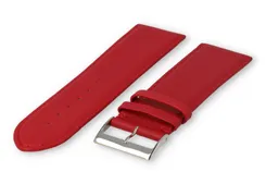 XL watch strap smooth leather - 28mm - dark red