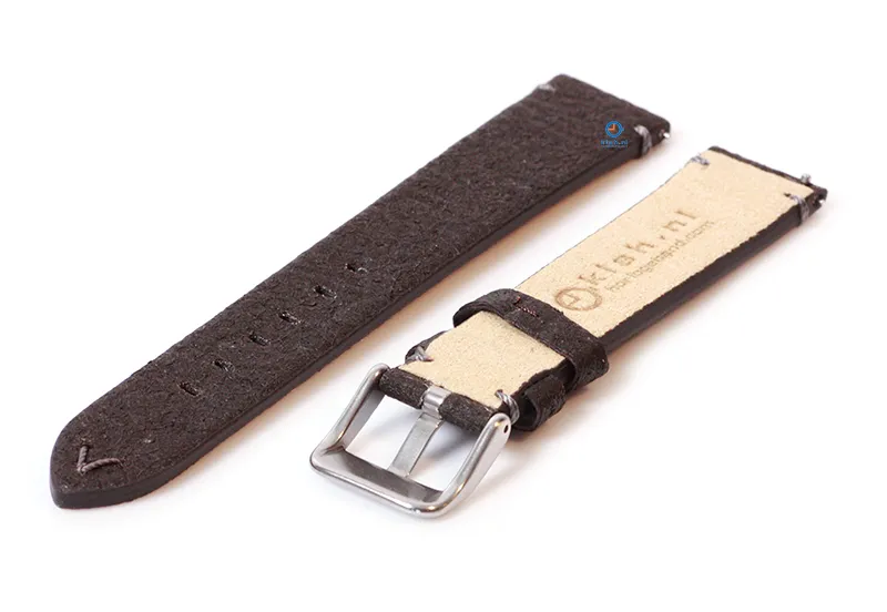 Vegan watchstrap 18mm dark brown