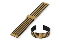 Watch strap 22mm mesh black/gold - Quick Switch (FINE)