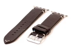 Apple Uhrenarmband vintage schwarz Leder - 44/45/46/49mm