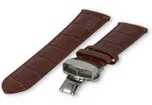 Luxe Certina horlogeband donkerbruin leer - vlindersluiting - 22mm