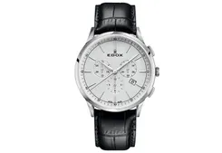 Edox Les Vauberts 10236 Uhrenarmband Schwarz Leder