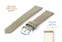 Watchstrap 16mm kaki green leather