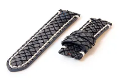 Watchstrap 24mm snake leather grey