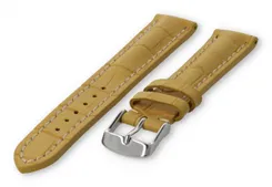 Watch band with crocoprint 18mm yellow leather