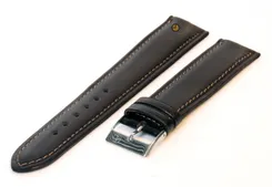 Horlogeband 22mm donkerbruin leer XXL