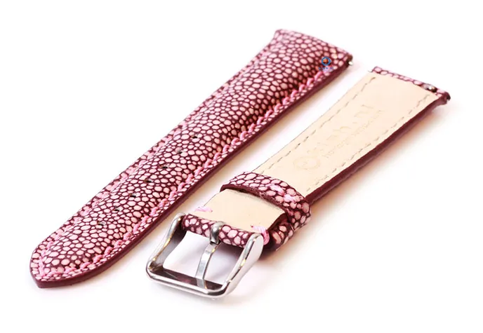 Watchstrap 18mm pink stingray leather