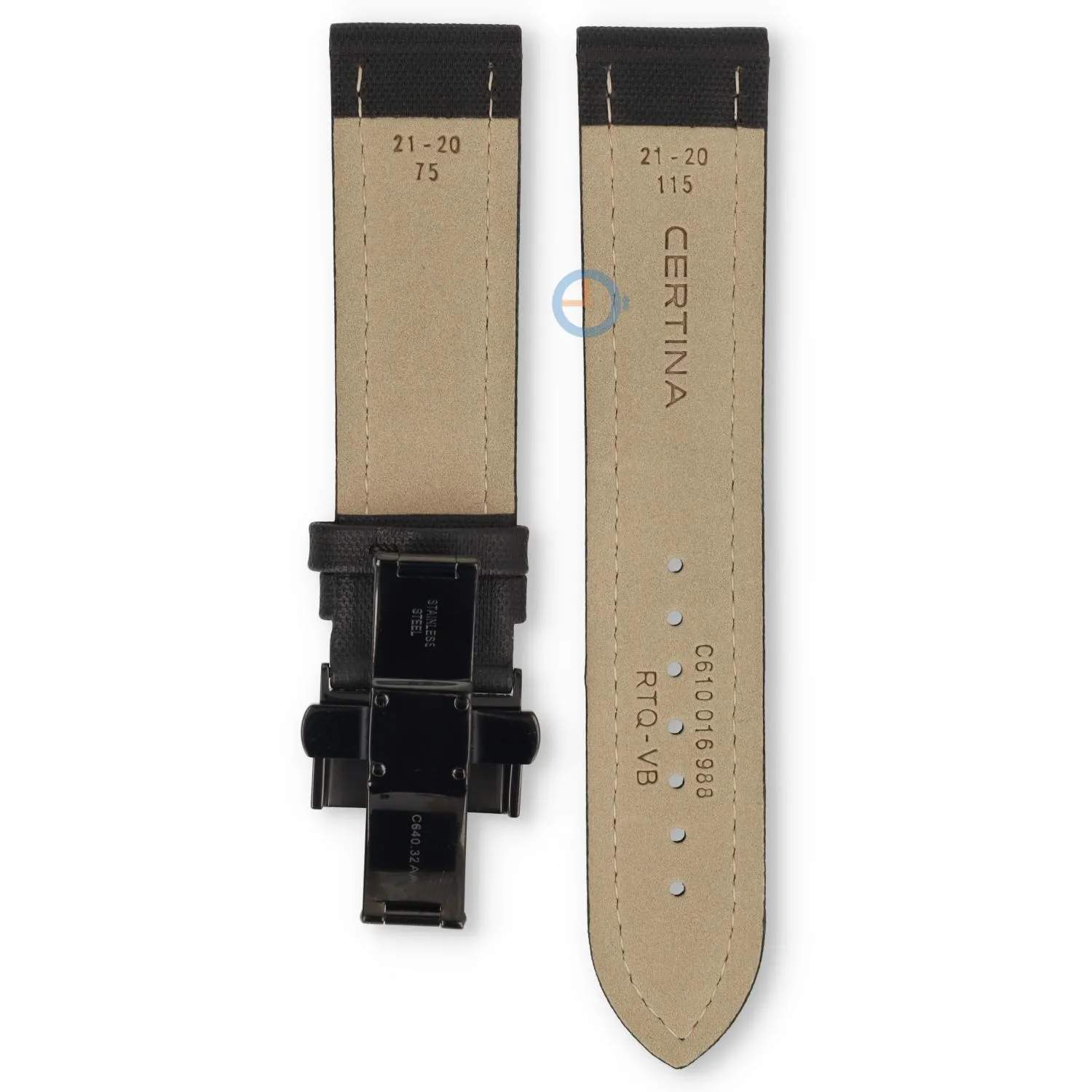 Certina Armband C0016391605702A 21/20 mm schwarzes Leder