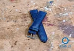 Watchstrap 22mm darkblue croco leather